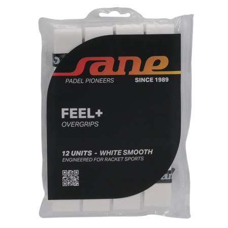 BLISTER DE 12 OVERGRIPS SANE LISOS BLANCOS