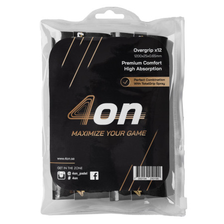 BLISTER OVERGRIP NEGRO 4ON PREMIUM COMFORT - 12 PIEZAS